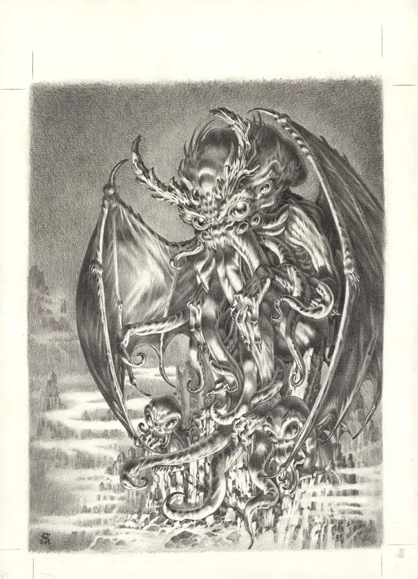Black and white illustration, L'Encyclopédie du Merveilleux, Les Monstres , Stan Manoukian