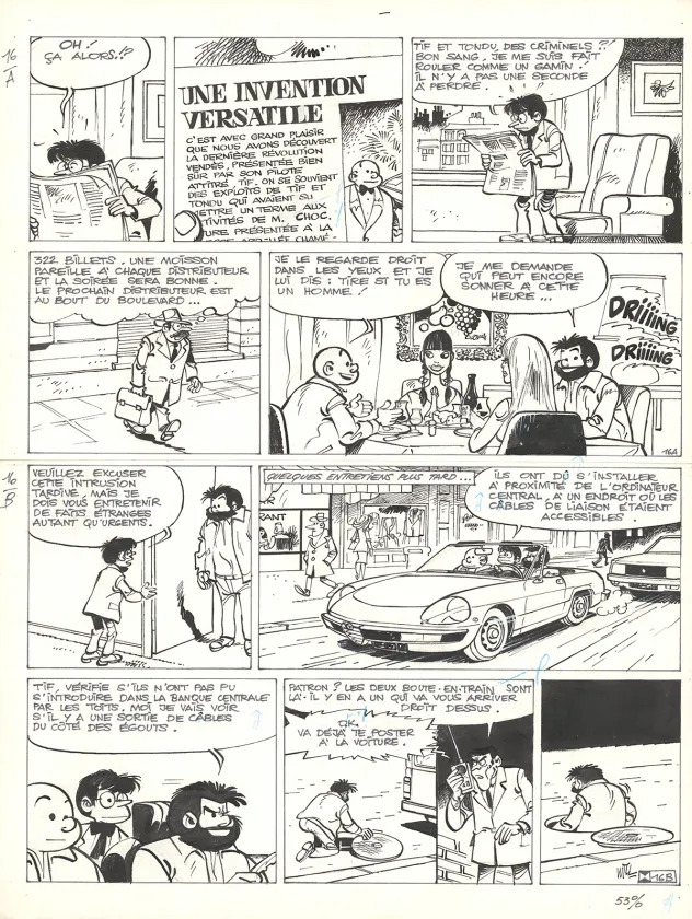 Black and white original page, Tif et Tondu, Coups durs (T.39),  Will