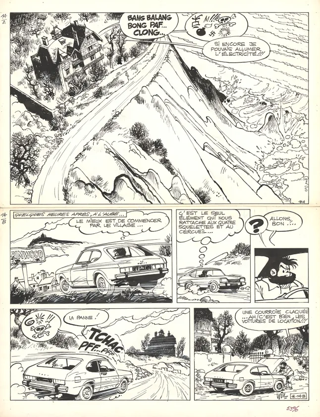 Black and white original page, Tif et Tondu, Le Retour de la Bête (T.25),  Will