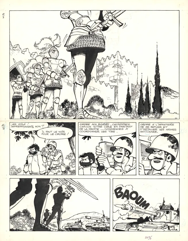 Planche noir et blanc, Tif et Tondu, Un plan démoniaque (T.22),  Will