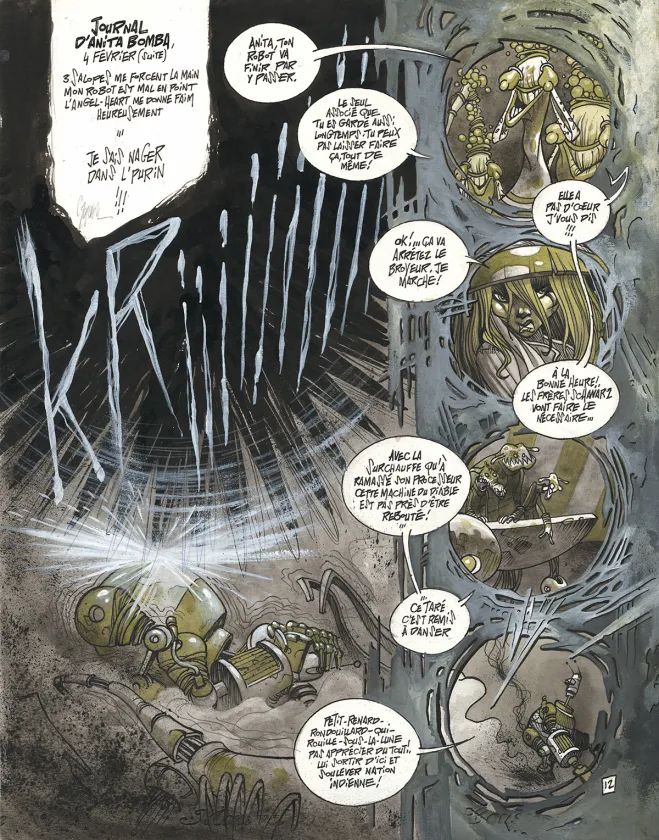Colored original page, Anita Bomba, Poussière d'ange (T.5),  Cromwell