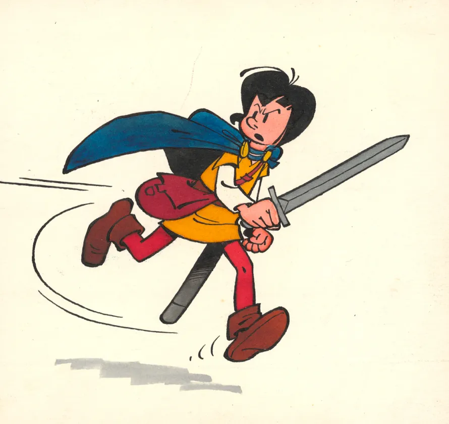 Colored illustration, Johan et Pirlouit,  Studio Peyo