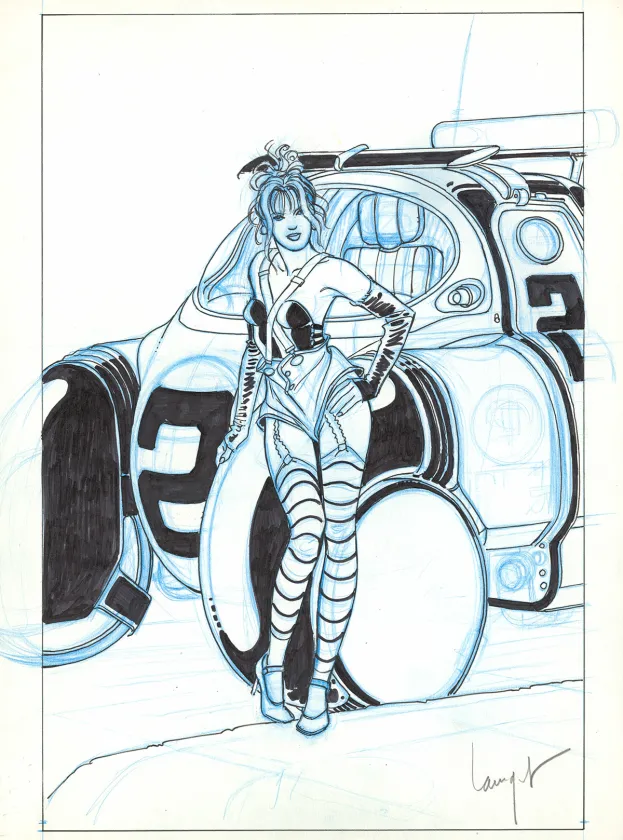 Black and white illustration, Chris Lamquet