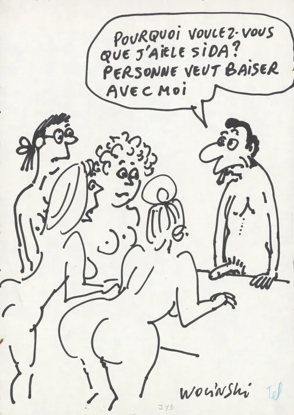 Illustration noir et blanc, Georges Wolinski