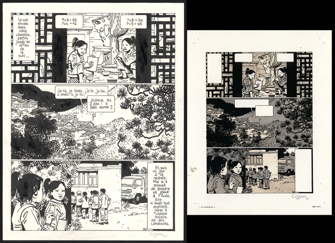 Black and white original page, Yiyun,  Cosey
