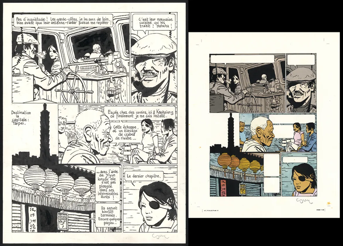 Black and white original page, Yiyun,  Cosey