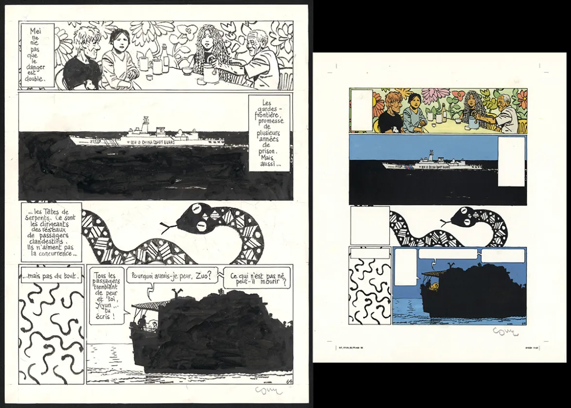 Black and white original page, Yiyun,  Cosey