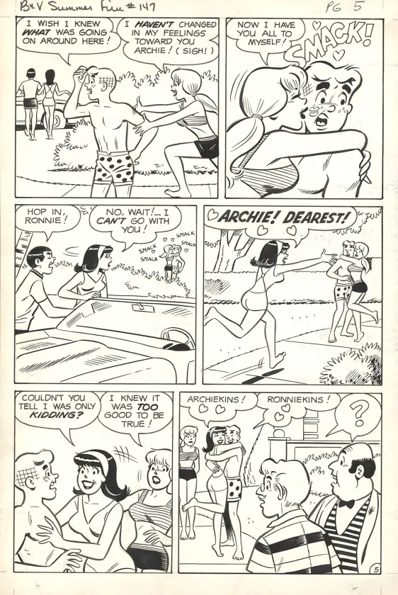 Planche noir et blanc, Betty & Veronica Friends Forever, Summer Fun, Dan De Carlo