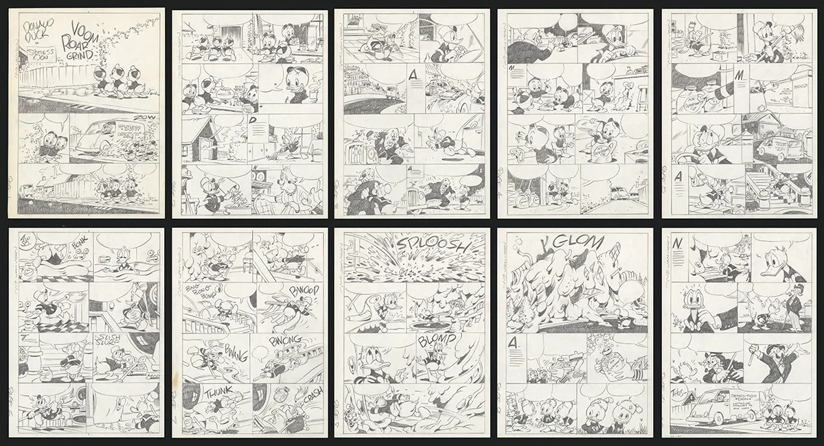 Planche noir et blanc, Donald Duck, William Van Horn