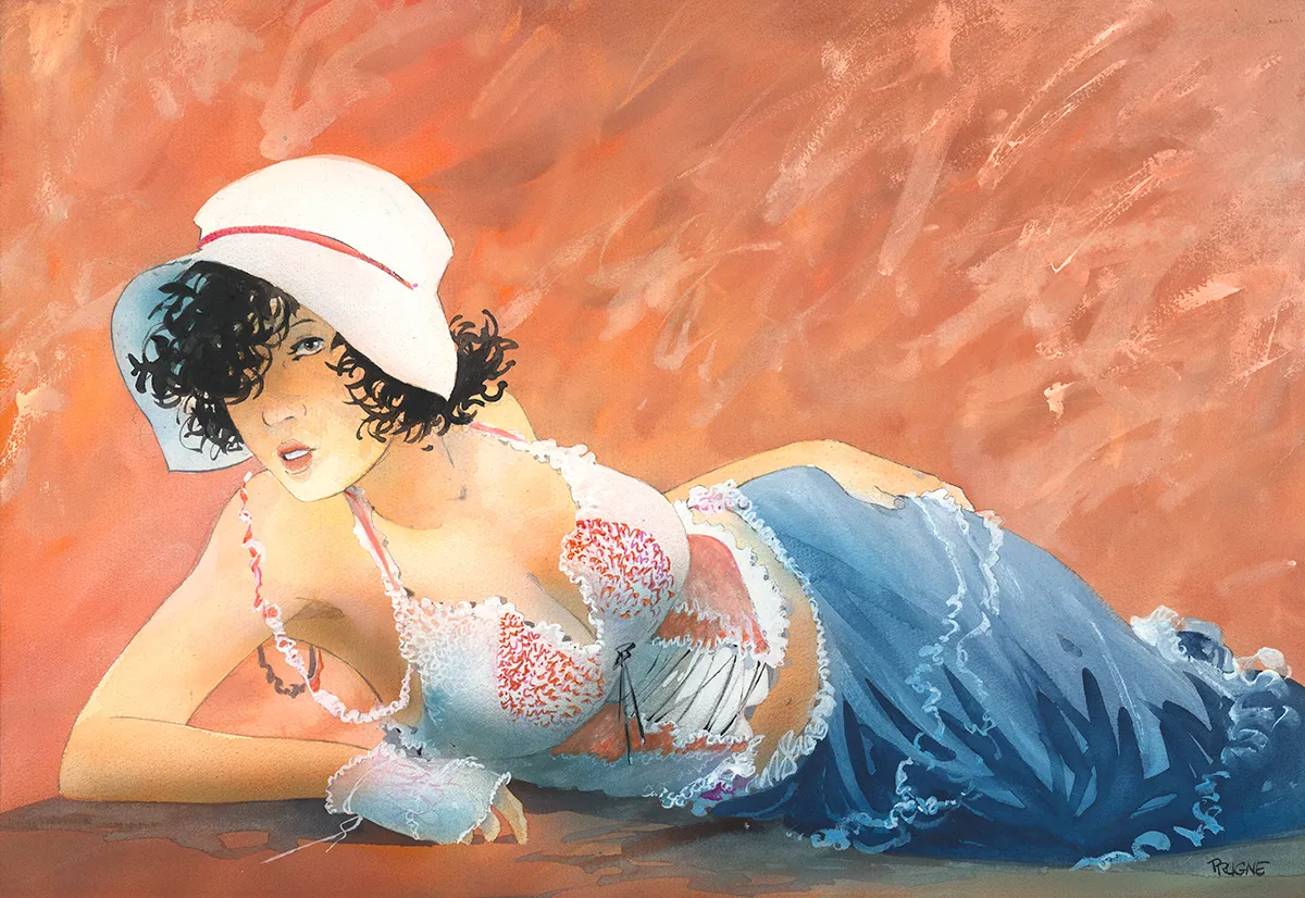 Colored illustration, L'Auberge du Bout du Monde, La Fille sur la Falaise (T.1), Patrick Prugne