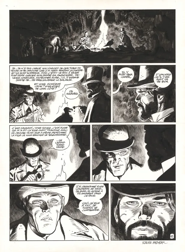 Planche noir et blanc, Undertaker, Mister Prairie (T.7), Ralph Meyer