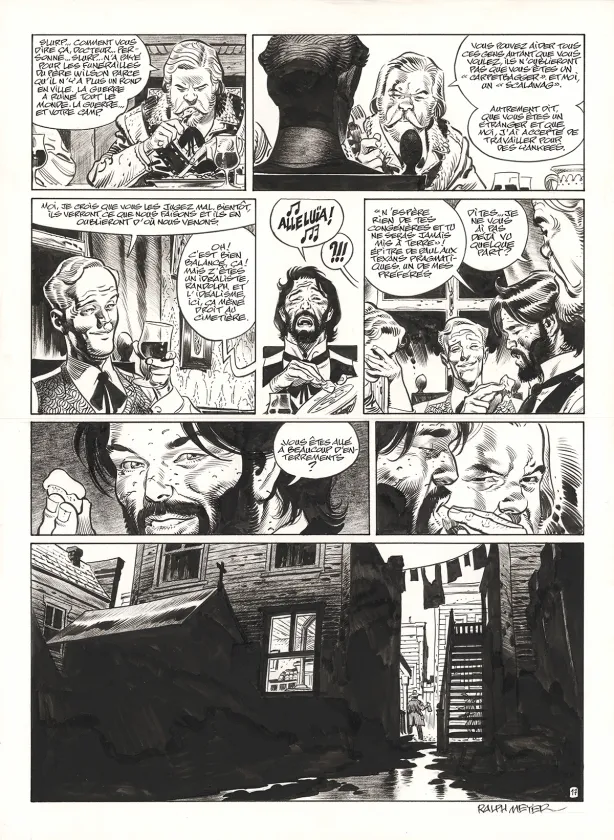 Black and white original page, Undertaker, Mister Prairie (T.7), Ralph Meyer