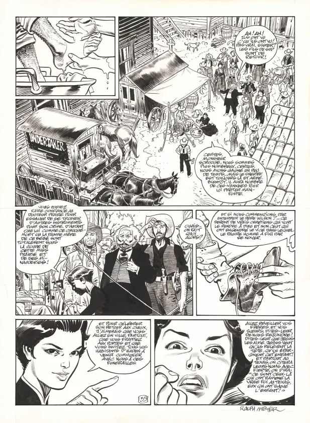 Planche noir et blanc, Undertaker, Mister Prairie (T.7), Ralph Meyer
