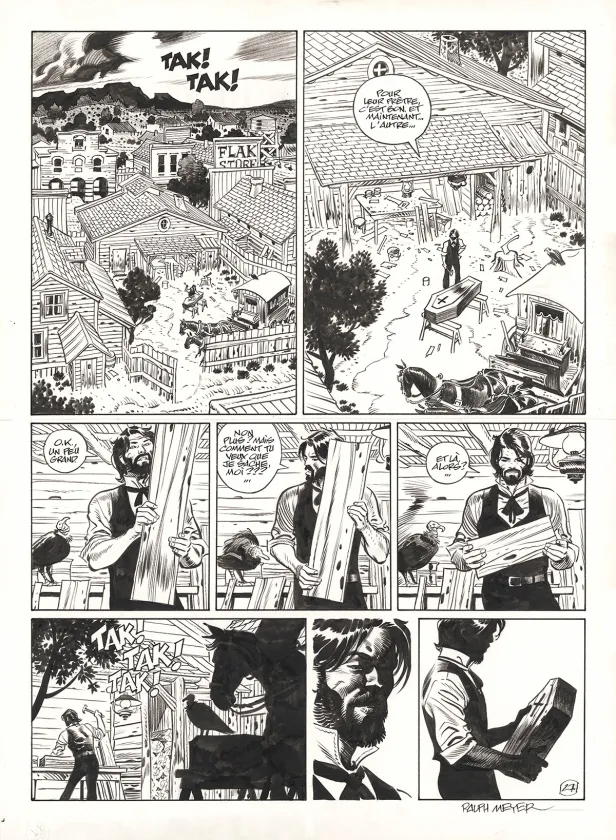 Planche noir et blanc, Undertaker, Mister Prairie (T.7), Ralph Meyer