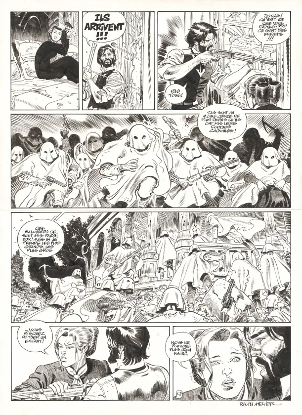 Black and white original page, Undertaker, Le Monde selon Oz (T.8), Ralph Meyer