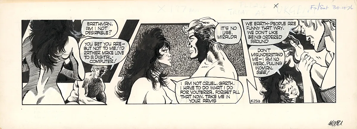 Planche noir et blanc, Garth, Man Hunt,  Asbury