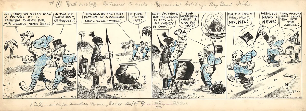 Planche noir et blanc, Mutt and Jeff, Bud Fisher