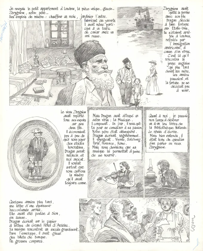 Planche noir et blanc, À la recherche de Peter Pan,  Cosey