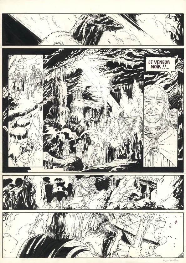 Planche noir et blanc, Le Torte, Le veneur noir (T.5), Lucien Rollin
