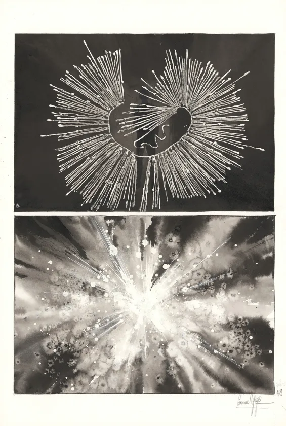 Planche noir et blanc, Au pied des étoiles, Emmanuel Lepage