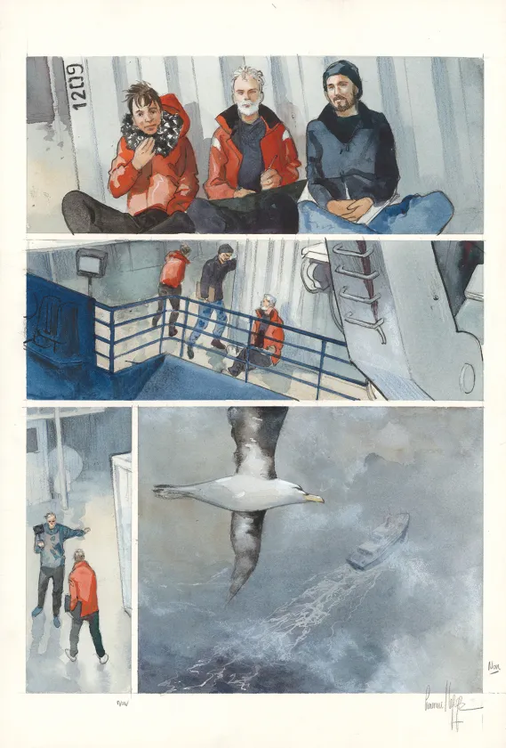 Colored original page, Danser avec le vent, Emmanuel Lepage