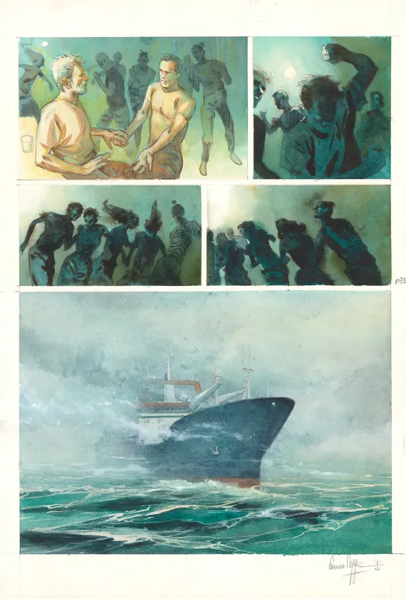 Colored original page, Danser avec le vent, Emmanuel Lepage