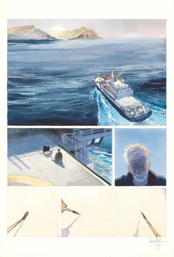 Colored original page, Danser avec le vent, Emmanuel Lepage