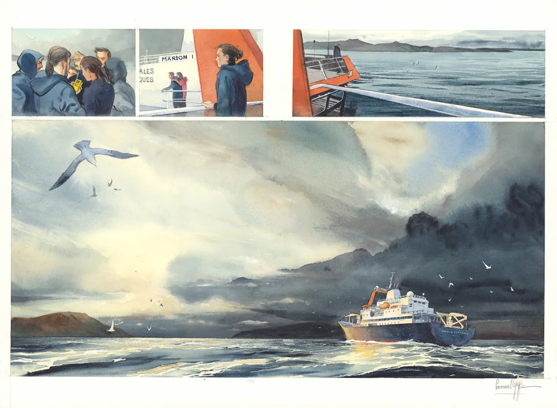 Colored original page, Danser avec le vent, Emmanuel Lepage
