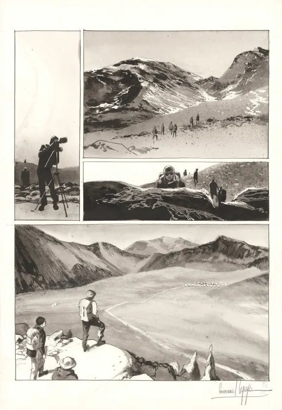 Planche noir et blanc, Au pied des étoiles, Emmanuel Lepage