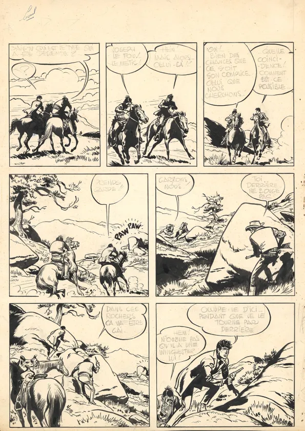 Planche noir et blanc, Jerry Spring, La Piste du Grand Nord (T.6),  Jijé