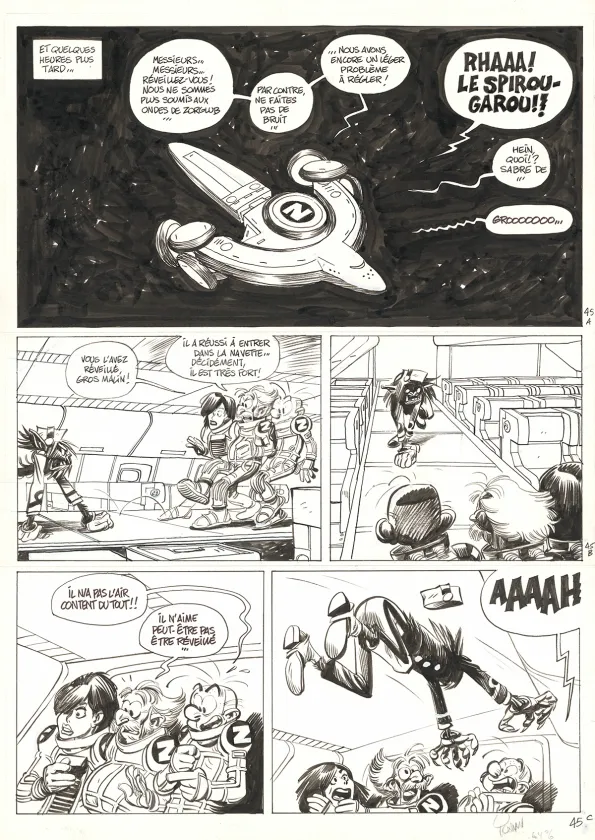 Planche noir et blanc, Spirou et Fantasio, La Face cachée du Z (T.52),  Yoann