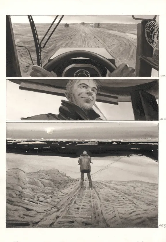 Planche noir et blanc, La Lune est blanche, Emmanuel Lepage