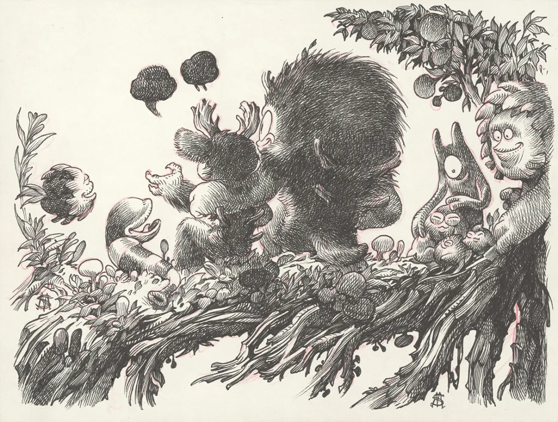 Illustration noir et blanc, Meelo's Big Adventure, Stan Manoukian