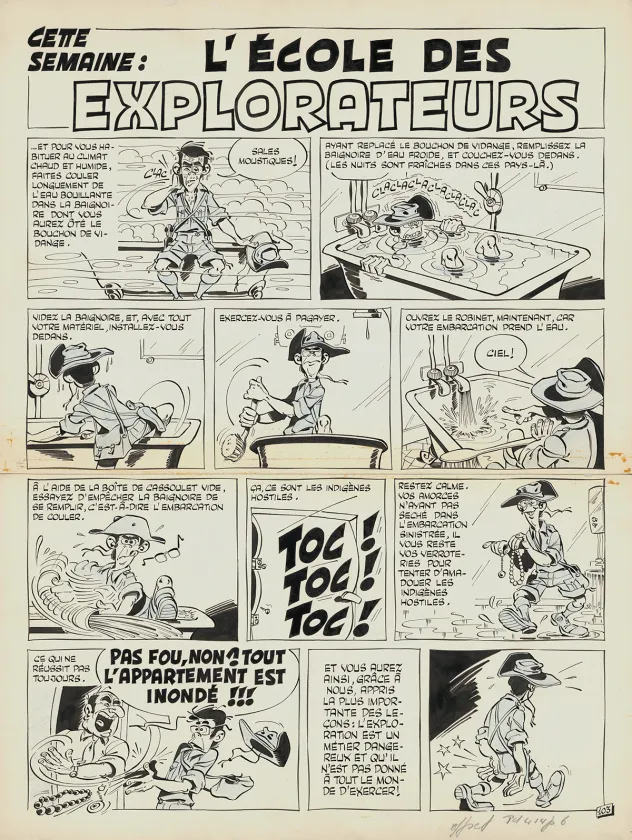 Planche noir et blanc, Les Dingodossiers , Marcel Gotlib