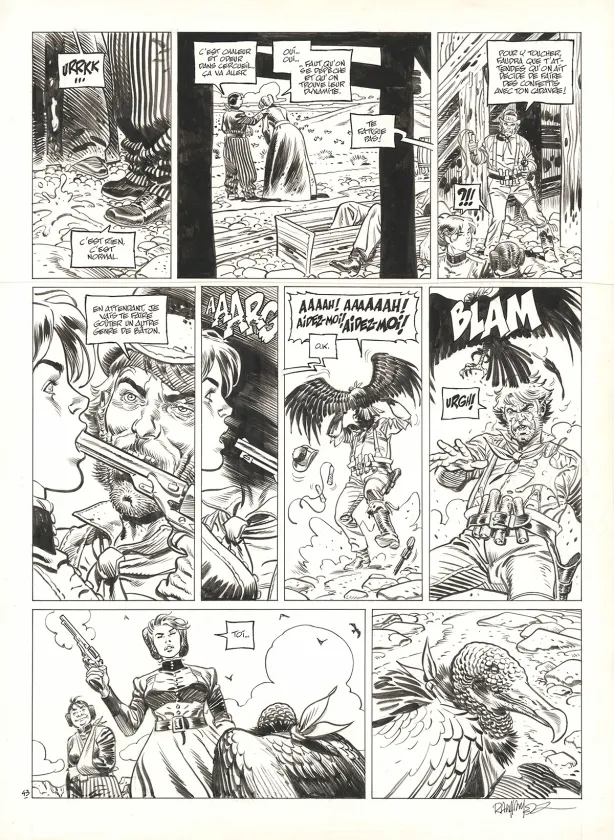 Planche noir et blanc, Undertaker, La Danse des vautours (T.2), Ralph Meyer