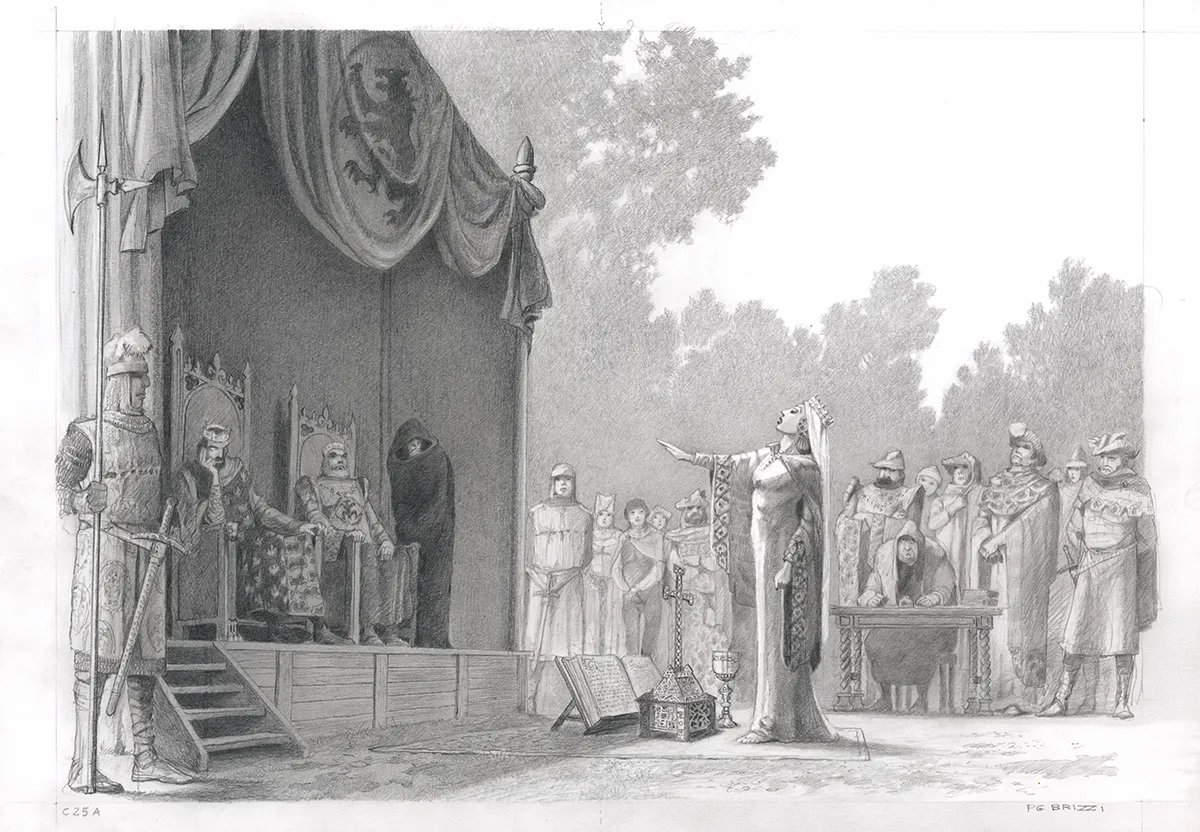 Illustration noir et blanc, Tristan et Iseult, Paul & Gaëtan Brizzi