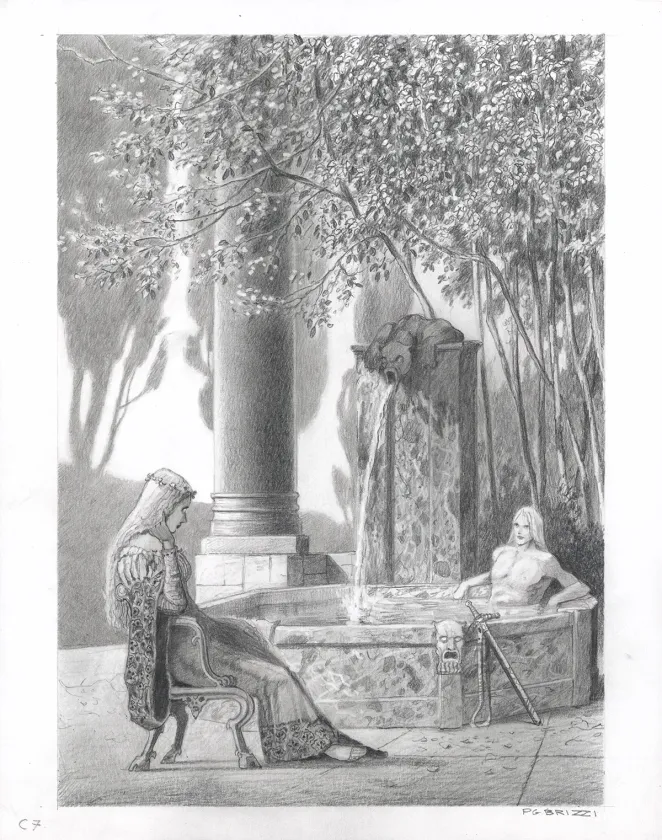 Illustration noir et blanc, Tristan et Iseult, Paul & Gaëtan Brizzi