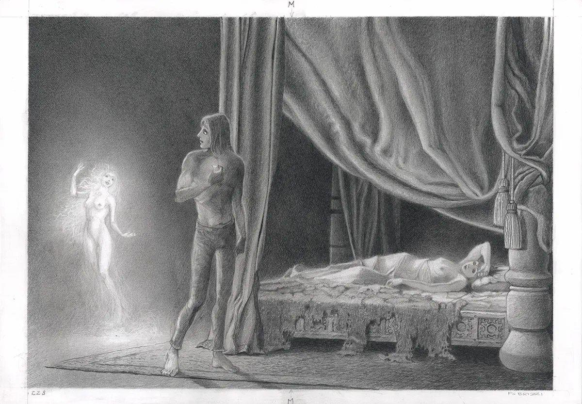 Illustration noir et blanc, Tristan et Iseult, Paul & Gaëtan Brizzi