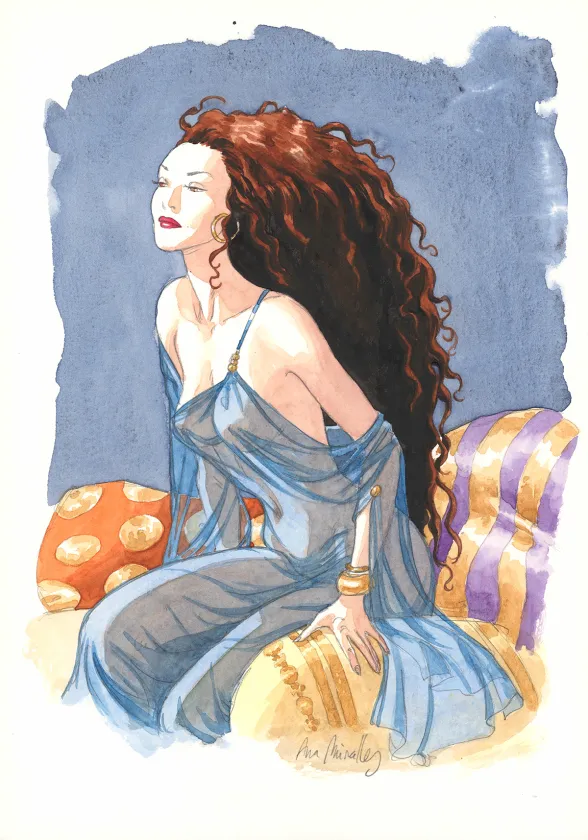 Colored illustration, Djinn, Ana Miralles
