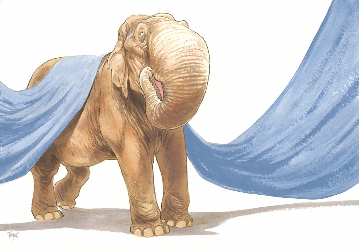 Colored illustration, Frank Pé