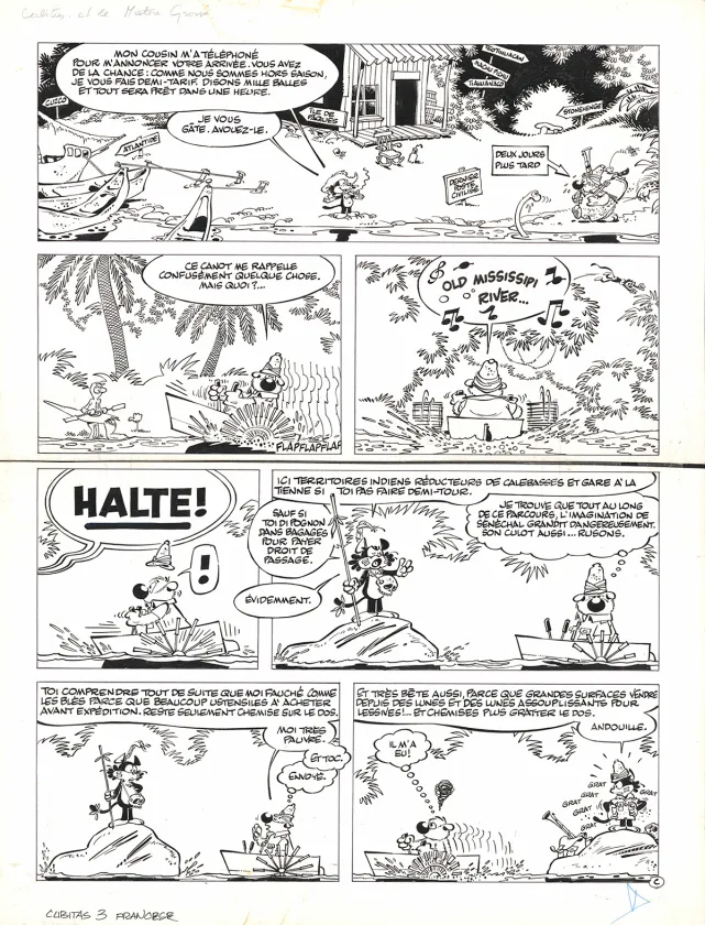 Planche noir et blanc, Cubitus,  Dupa