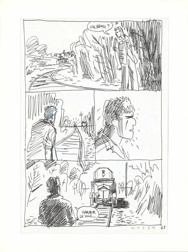 Planche noir et blanc, Les Scorpions du Désert,  Wazem