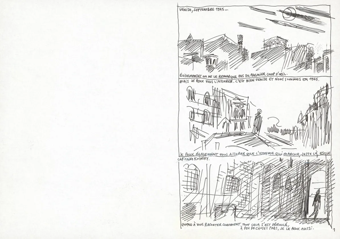Black and white original page, Les Scorpions du Désert,  Wazem