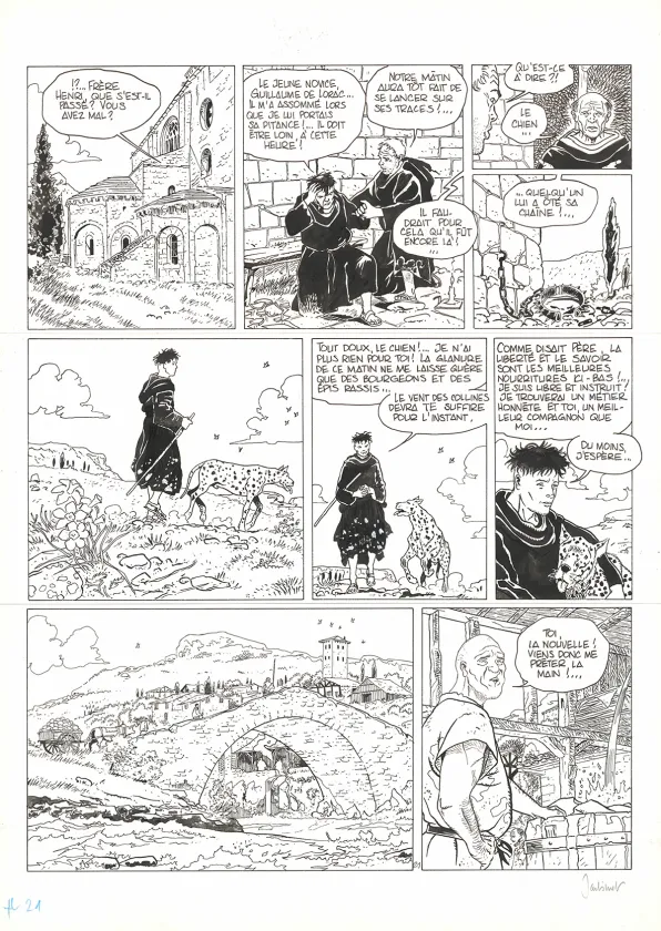 Black and white original page, Mémoires de Cendres, Coeur de pierre (T.2), Philippe Jarbinet