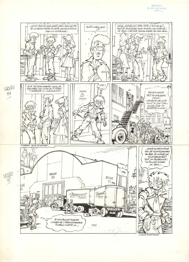 Planche noir et blanc, Woogee, La Cité des anges - Acte 1 (T.2), André Benn