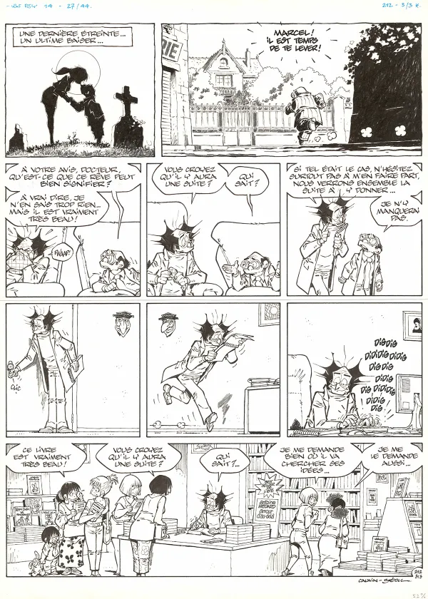 Planche noir et blanc, Les Psy,  Bedu