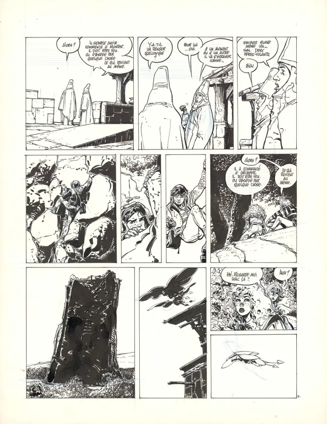 Planche noir et blanc, Brougue, "Grimpeur" (T.3),  Franz