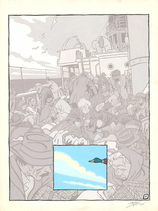 Colored illustration, Le Silence de Malka, Ruben Pellejero