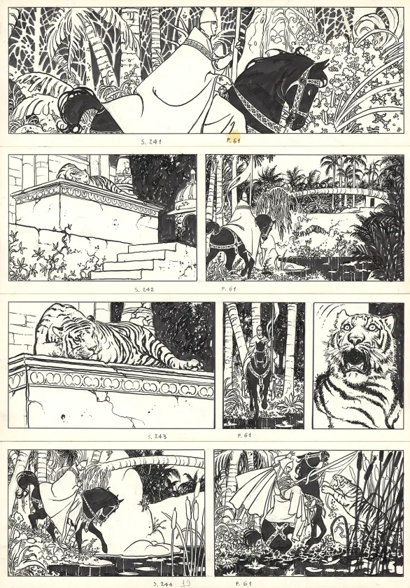 Planche noir et blanc, Giuseppe Bergman, Milo Manara