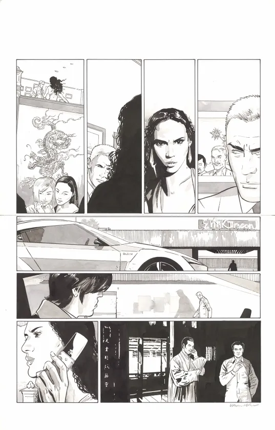 Black and white original page, I.R.$., L'Or de Yamashita (T.13), Bernard Vrancken